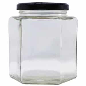 علبة عسل سداسية زجاجية كبيرة